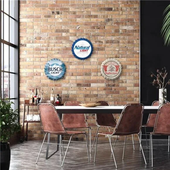 Busch Light Beer Metal Bottle Cap Sign Garage Shop Bar Man Cave Collect LARGE NW